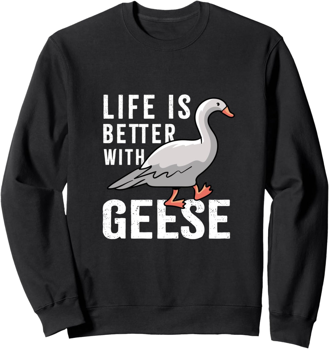 Leben mit Gänsen Niedlich Ironisch Gans Vogel Sweatshirt