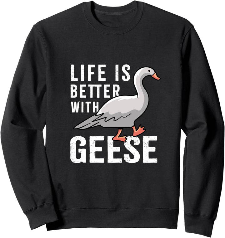 Leben mit Gänsen Niedlich Ironisch Gans Vogel Sweatshirt