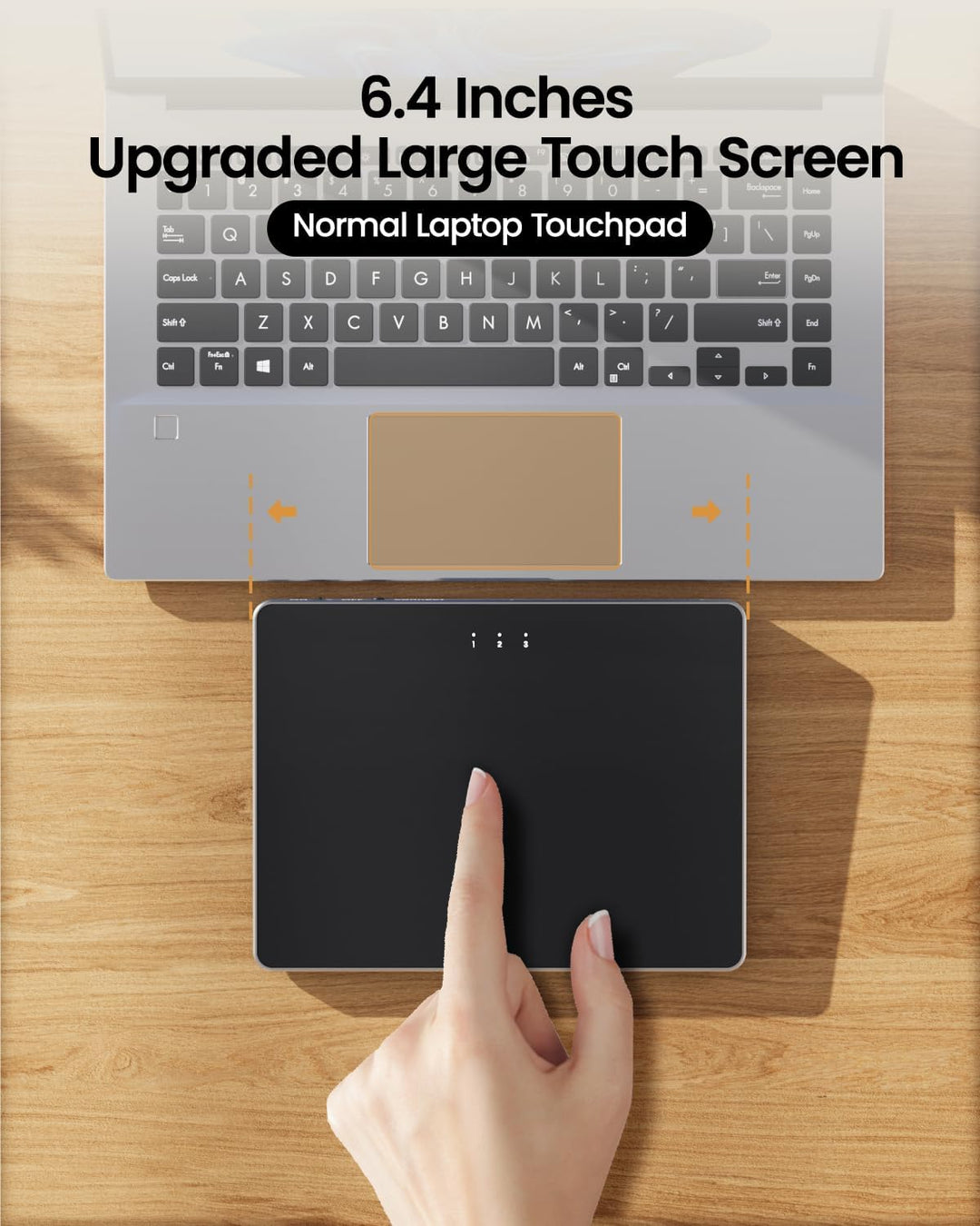 ProtoArc Kabellose Trackpad für Windows 10/11(NOT für Mac), T1 Plus Bluetooth Hochpräzises Touchpad