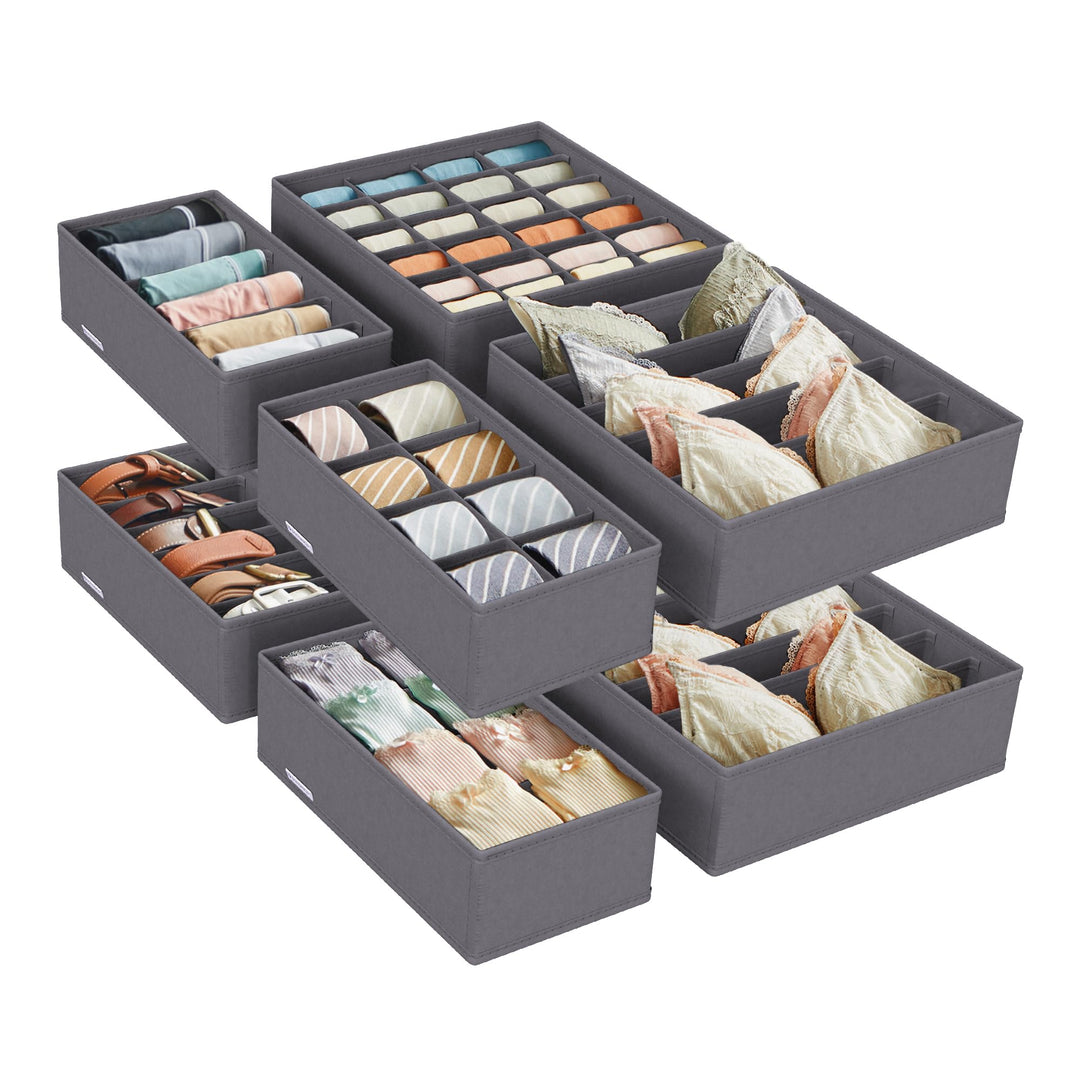 SONGMICS Unterwäsche-Organizer 8er Set, Schubladen-Organizer, faltbar, Ordnungssystem Kleiderschrank
