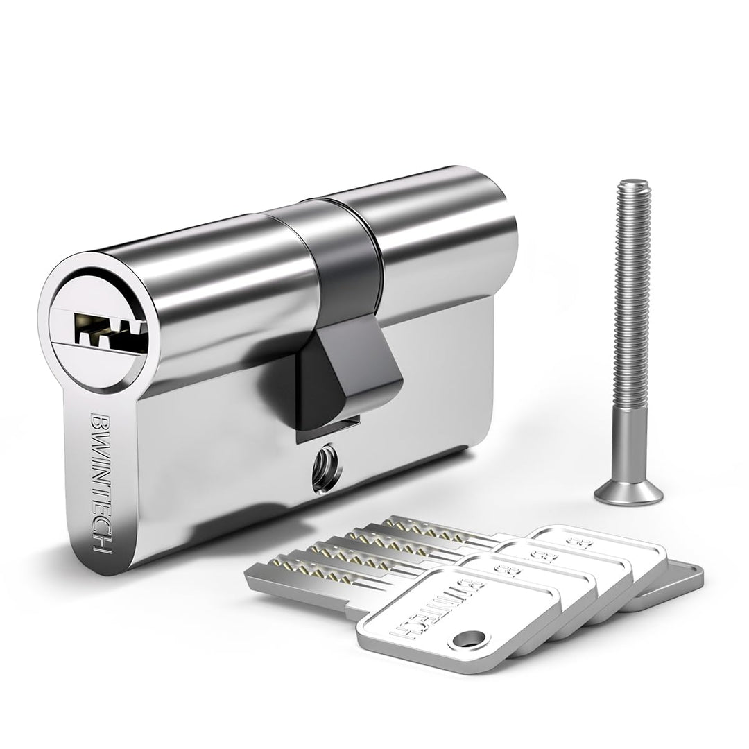 Bwintech 1-tlg. Messing Zylinderzylinder 30/40 mm Euro, Schlüsselzylinder 70 mm mit 5 horizontalen M