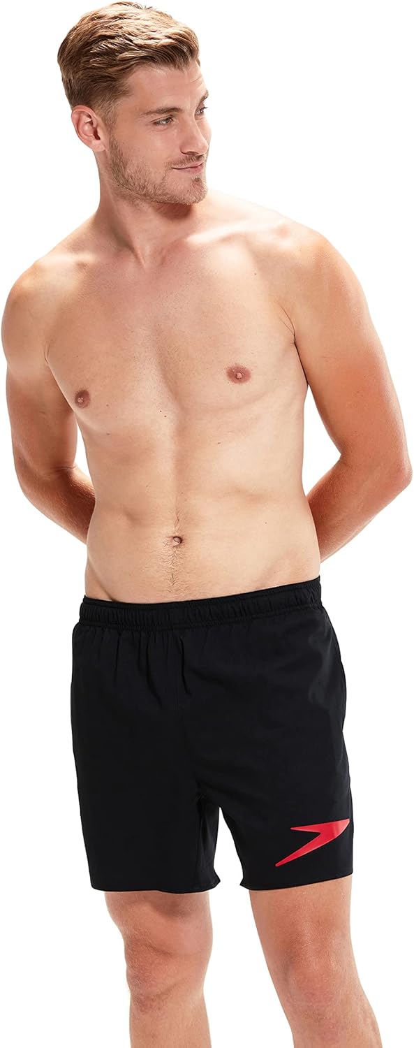 Speedo Herren Essentials 16" Wassershort (1er Pack) XS Black/Fed Red, XS Black/Fed Red