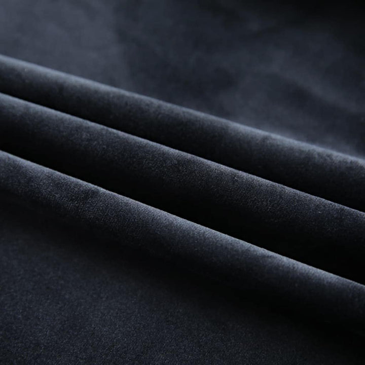 WIFESE 2 Stück Verdunkelungsvorhänge mit Haken 140x225 cm Samt Schwarz Vorhang Blickdicht Gardine Cu