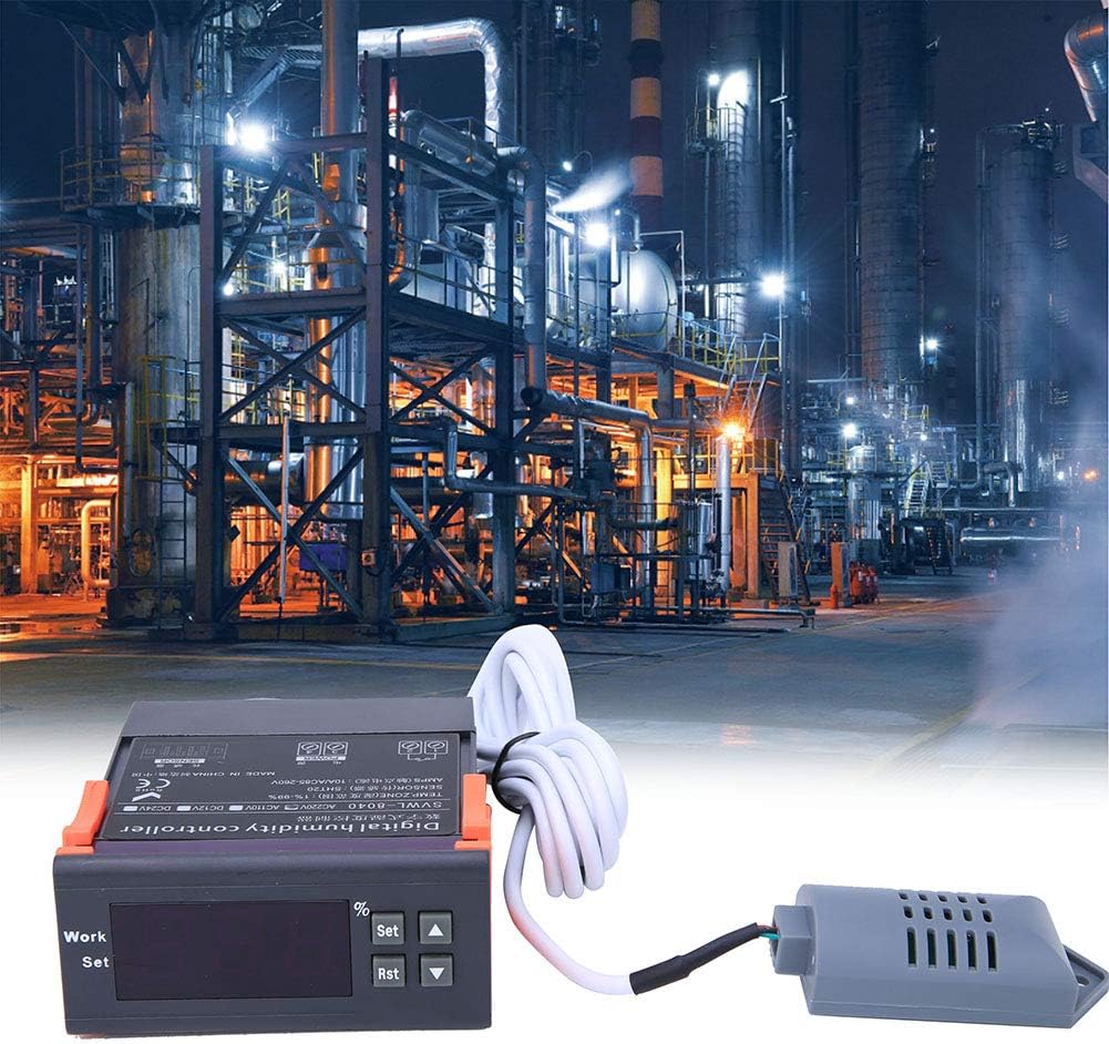 Hyuduo Digitaler Luftfeuchtigkeitsregler WH8040 Messbereich 1% -99% RH HM-40 Sensor für hohe Genauig