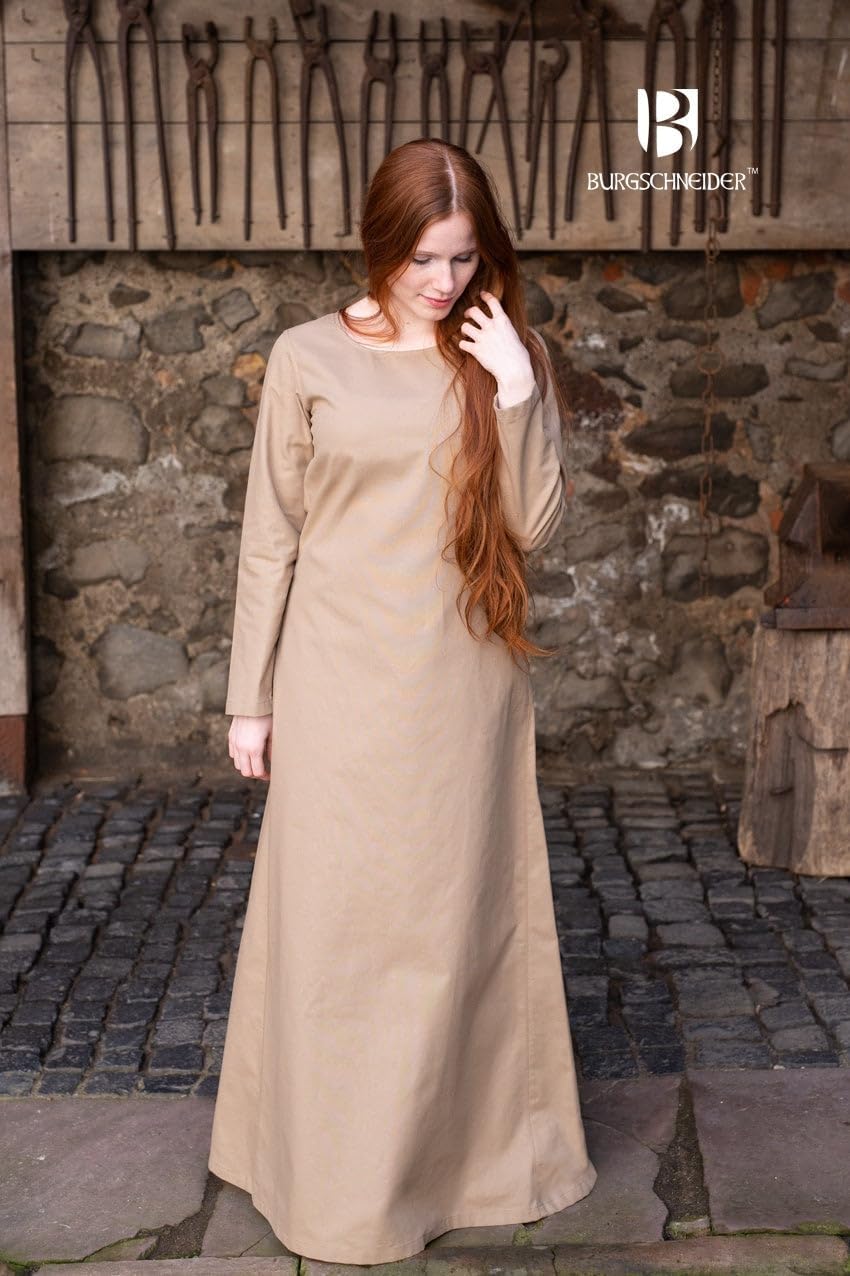 Burgschneider Mittelalter LARP Unterkleid Freya – Hanf XXXL 3XL Hanf, 3XL Hanf