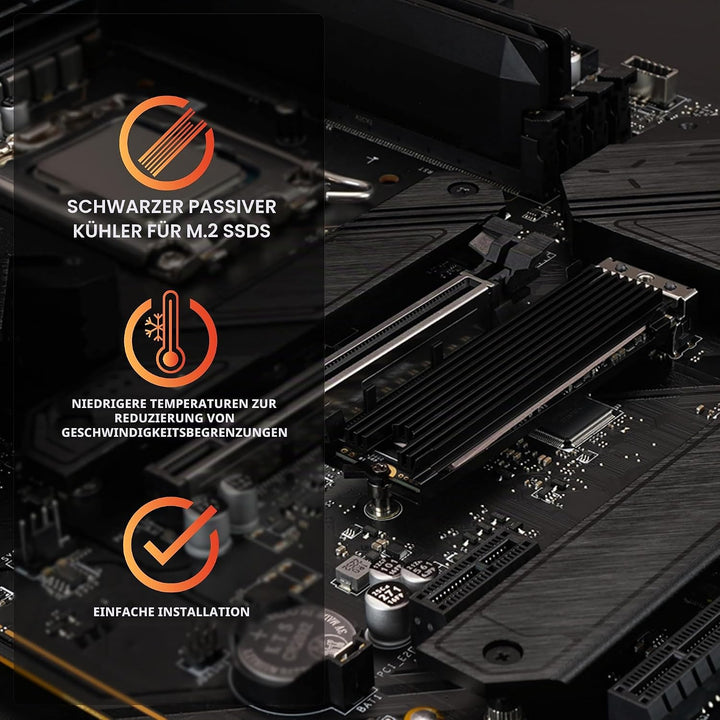 Thermal Grizzly - M.2 SSD Cooler - Inklusive 2x Minus Pad 8 Thermal Pads - Passiv Kühler für Next Ge