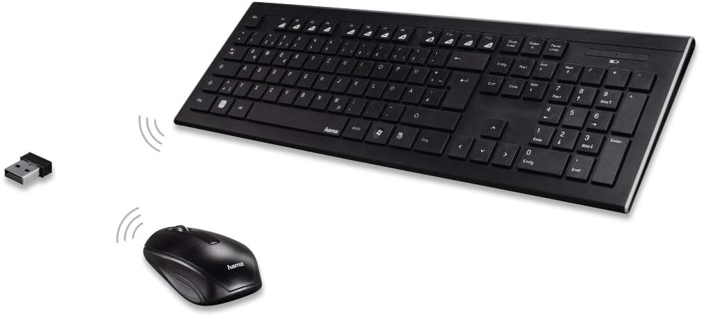 Hama | Kabellose Tastatur und Maus (Bluetooth-Maus und Tastatur mit 2,4 GHz Nano-Empfänger, leise Ta