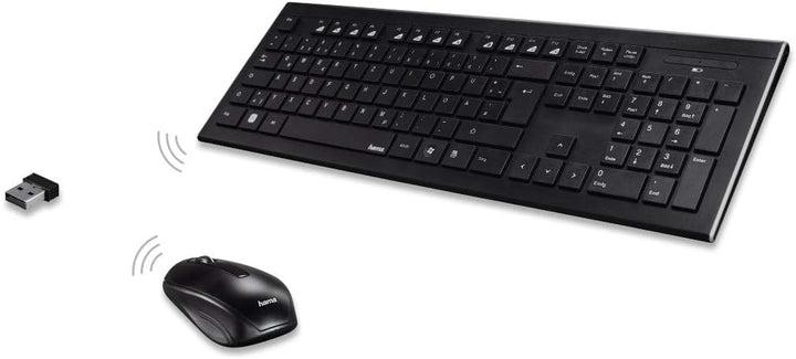 Hama | Kabellose Tastatur und Maus (Bluetooth-Maus und Tastatur mit 2,4 GHz Nano-Empfänger, leise Ta