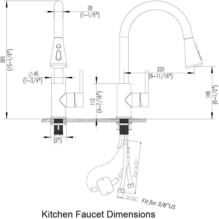 Havin Goldfarbene Küchenarmatur mit ausziehbarem Magnetsprüher, hoher Lichtbogen, Edelstahlmaterial,