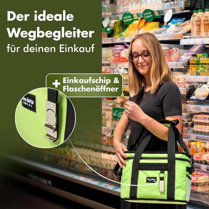 Kühltasche faltbar zum Einkaufen & Picknick - Kühltasche gross Auto als Thermotasche & Picknicktasch