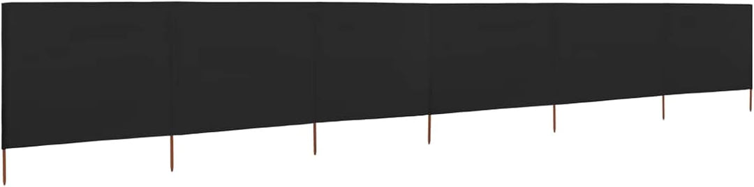 Homgoday 6 Stück Winddichte Stoffpaneele 800 x 80 cm Schwarz für Camping Strand Garten Strand Sichts