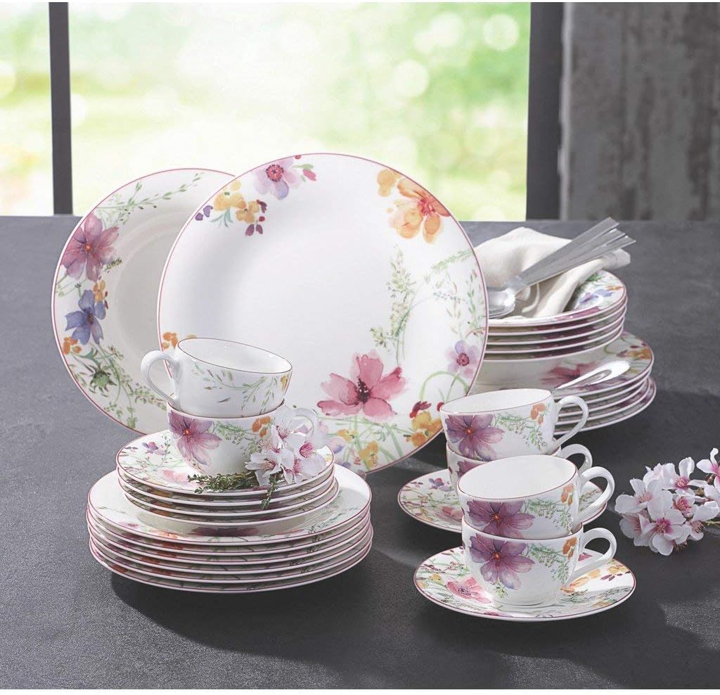 Villeroy & Boch 1041007609 Gechirr-Service, Porzellan, floral, 34,8 x 19,7 x 32,4 cm, 12 Einheiten T