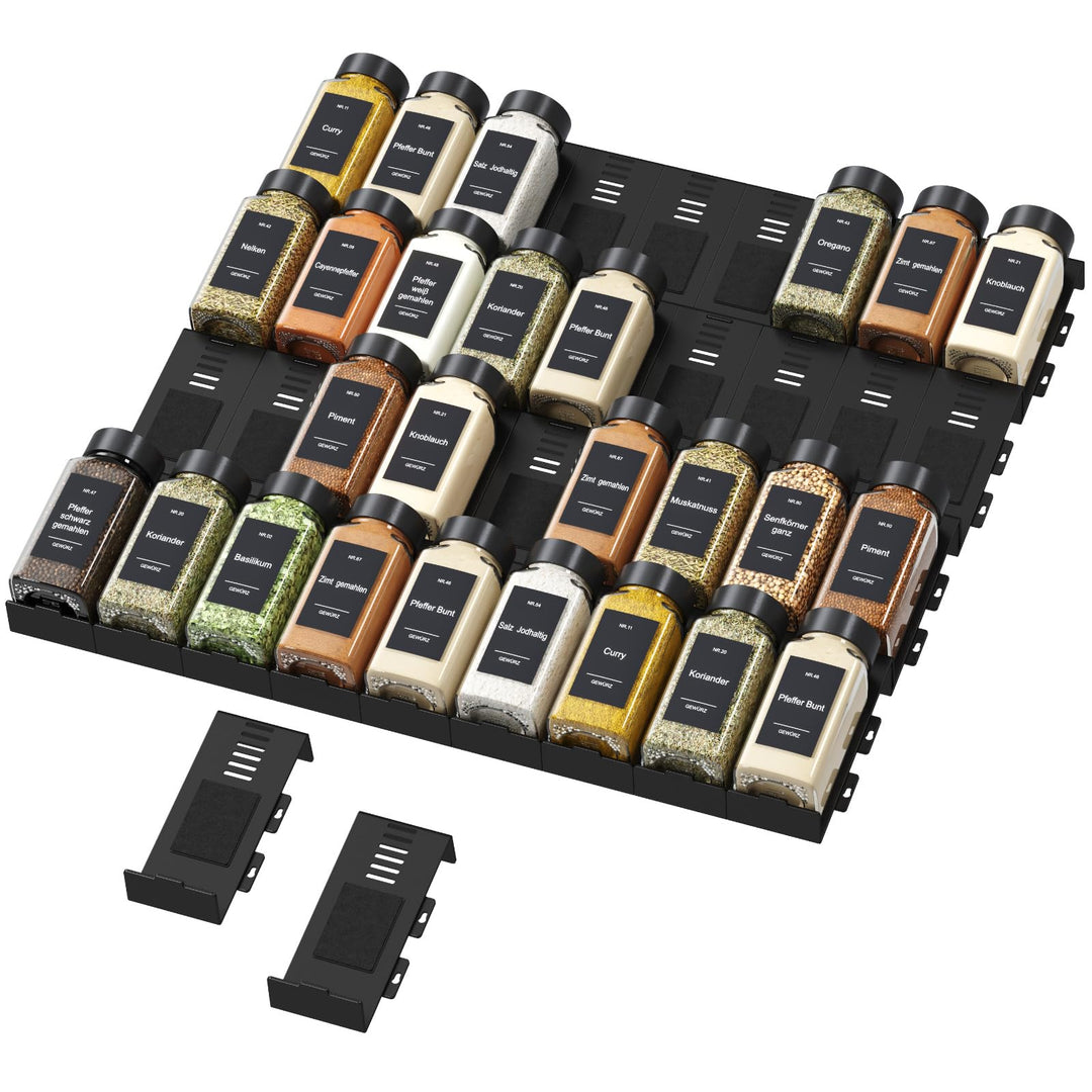 Lifewit Gewürzregal Schublade 36 Stück, Verstellbarer Gewürz Organizer für Alle Schubladen, Kombinie