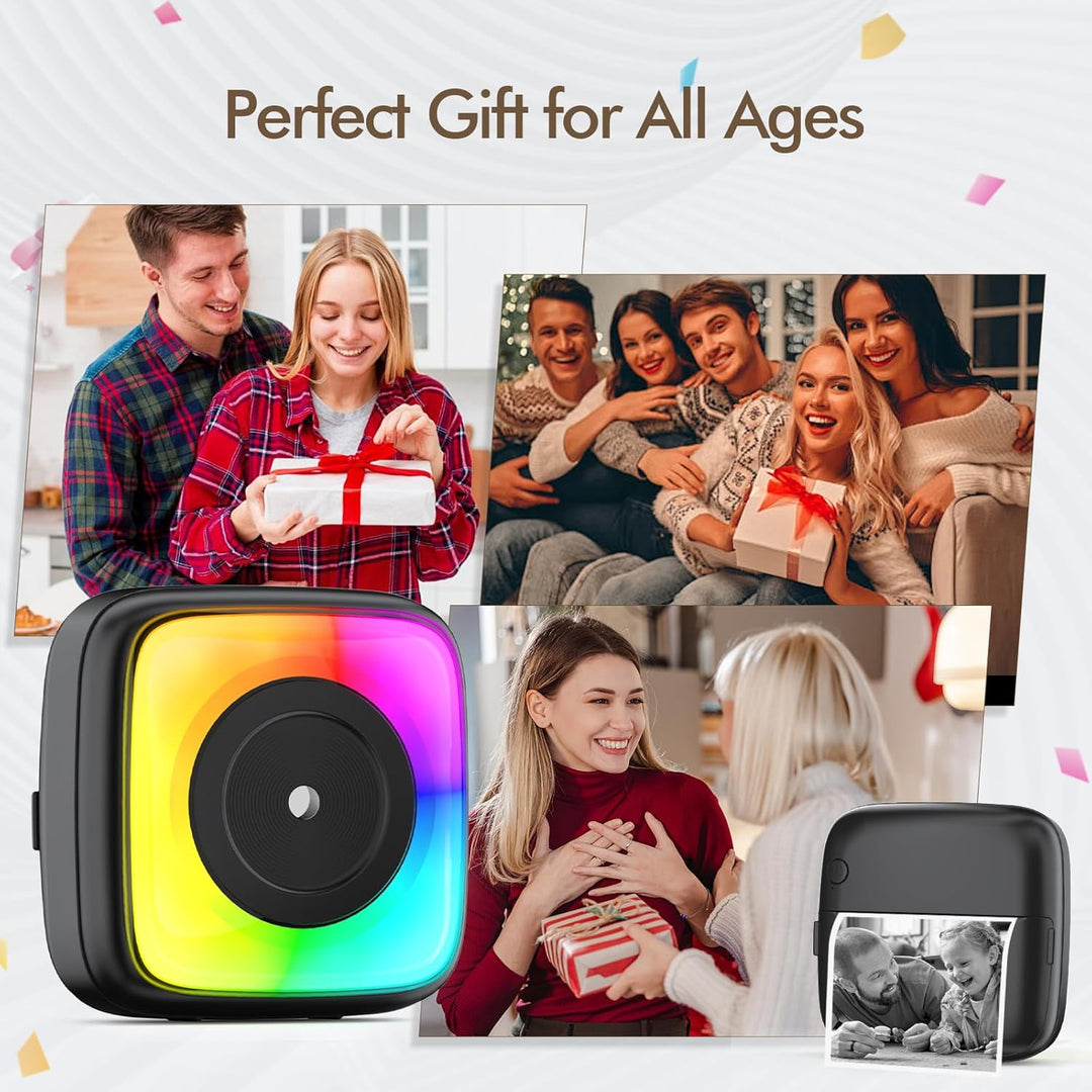 Mini Drucker, Wireless Bluetooth Fotodrucker Tragbarer Thermodrucker Smartphone Taschendrucker Kompa