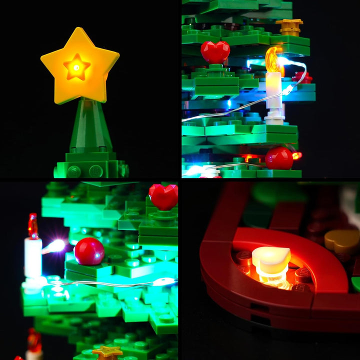 BrickBling Update Version Led Licht Set Kompatibel mit Lego Weihnachtsbaum (Kein Modell), Dekoration