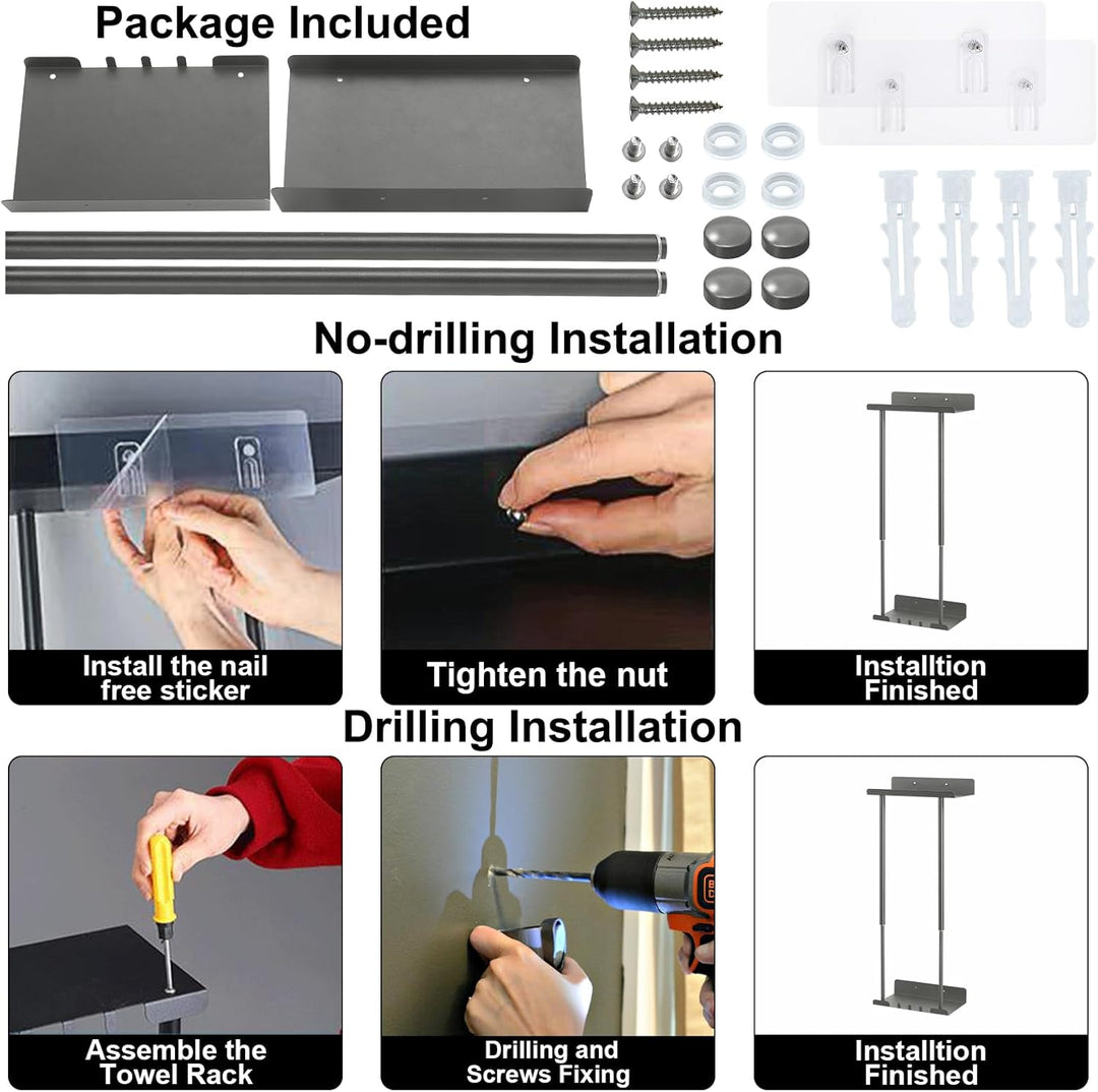 Handtuchhalter Ohne Bohren Handtuchhalter Bad Ausziehbar 41-75CM Handtuchstange Wand Badetuchhalter