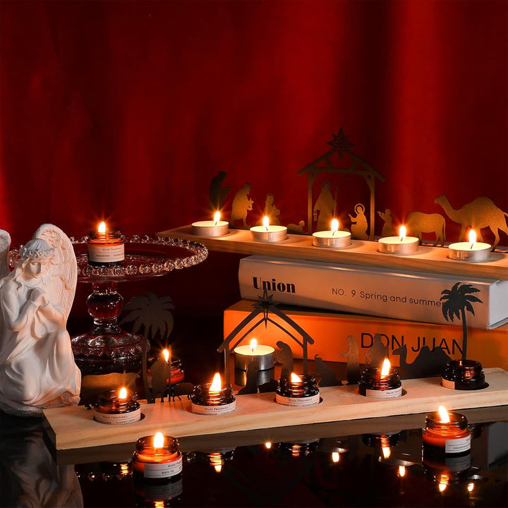 Geelin Weihnachtskrippen-Set aus Metall für Weihnachtsdekorationen, schwarz, moderne Weihnachtskripp