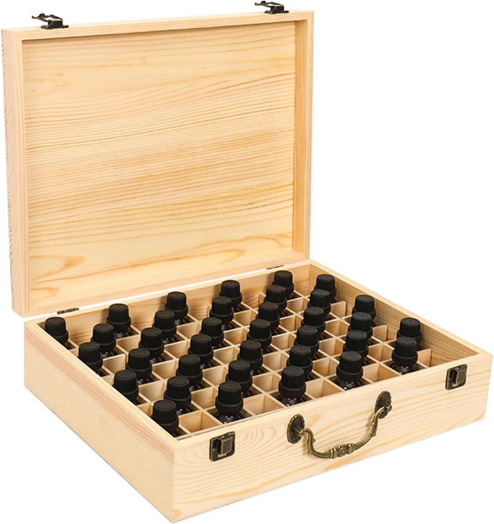 RoseFlower 80 Löcher Ätherisches Öl Aufbewahrungsbox Duftöle Display Ständer Behälter, Essential Oil