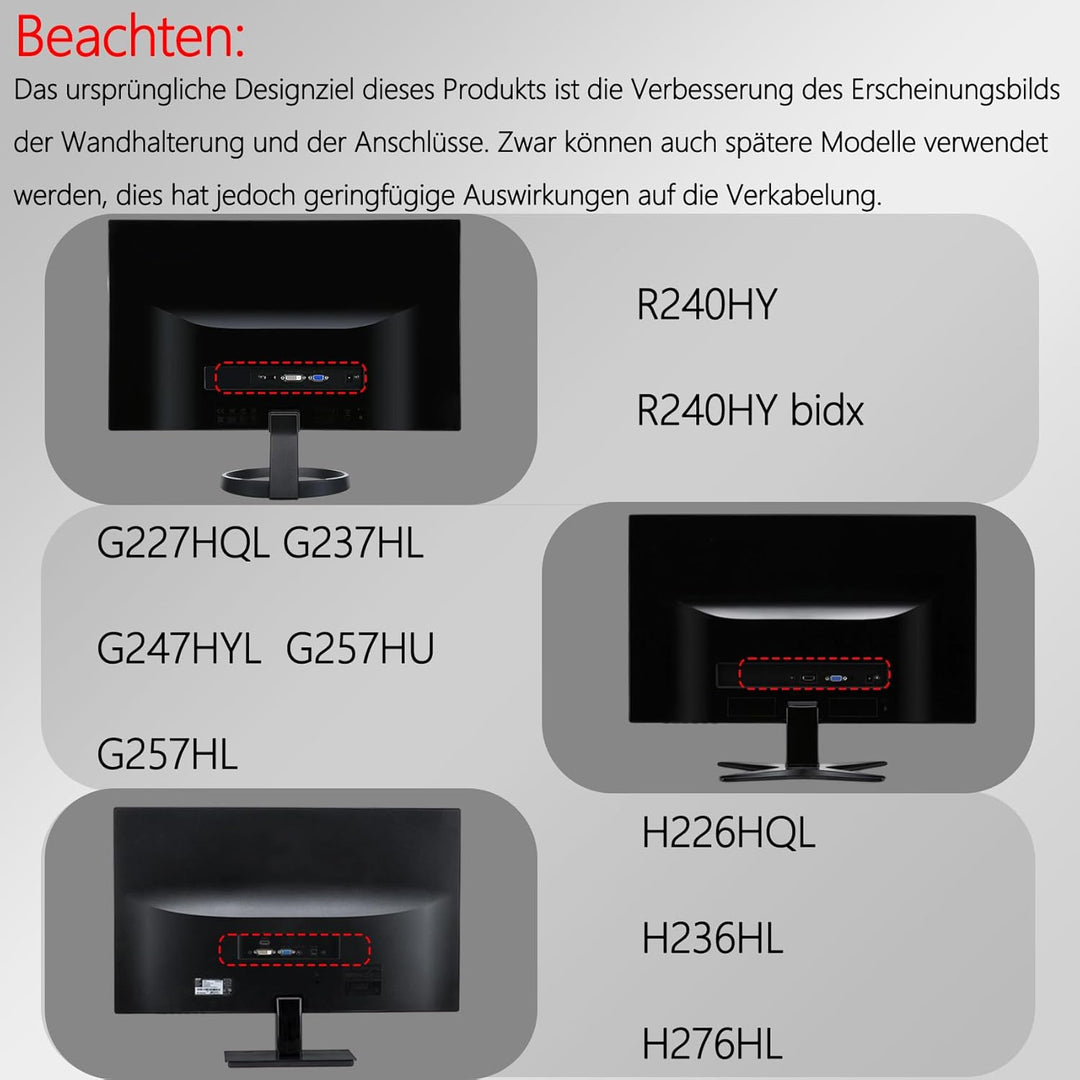SB220Q VESA-Adapter kompatibel mit Acer SA220Q,SA230,SA240Y,SA270,SB230,SB240Y,SB270,HA220Q,HA270,R2