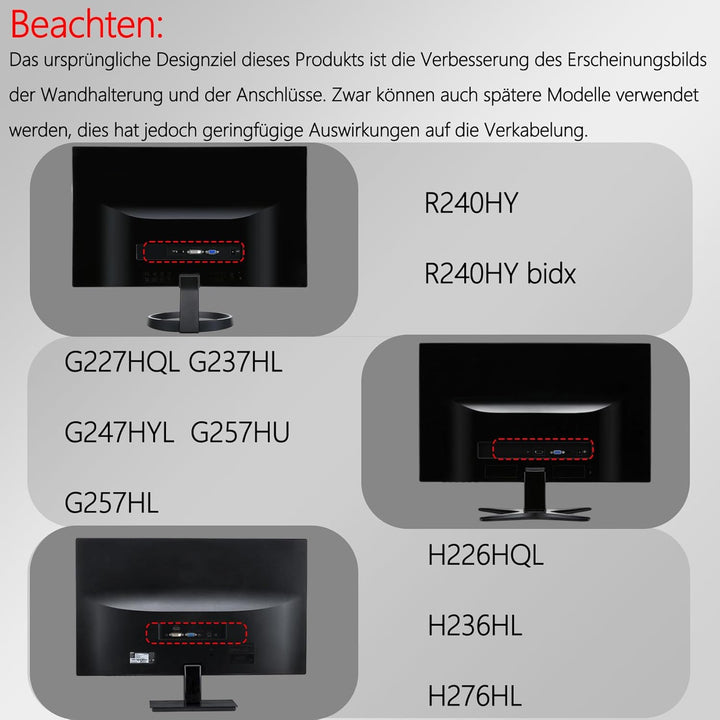 SB220Q VESA-Adapter kompatibel mit Acer SA220Q,SA230,SA240Y,SA270,SB230,SB240Y,SB270,HA220Q,HA270,R2