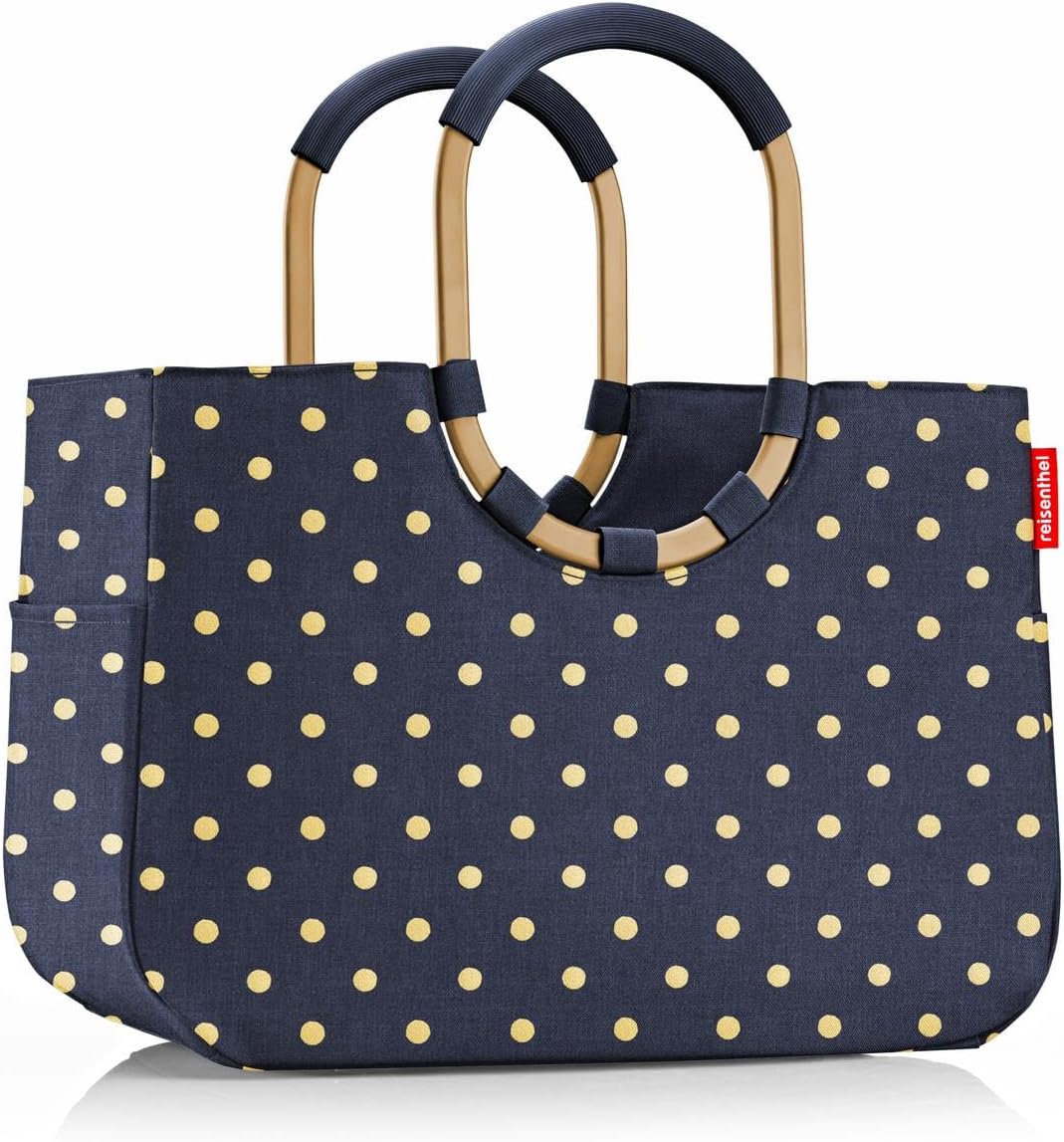reisenthel loopshopper L frame frame metallic dots blue – Stabile Tasche mit praktischen Fächern aus