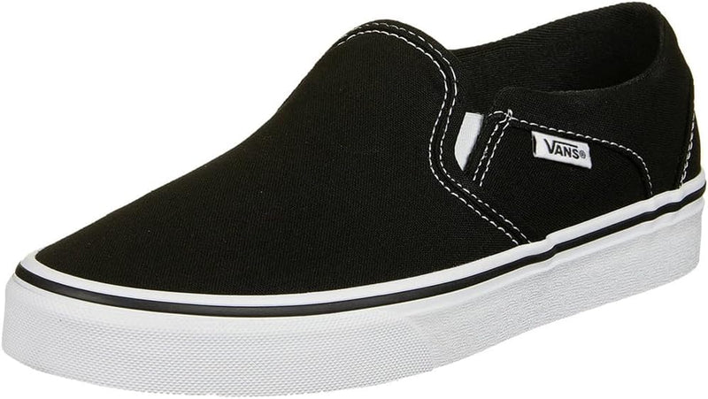 Vans Damen Asher Sneaker 34.5 EU Canvas Black White, 34.5 EU Canvas Black White