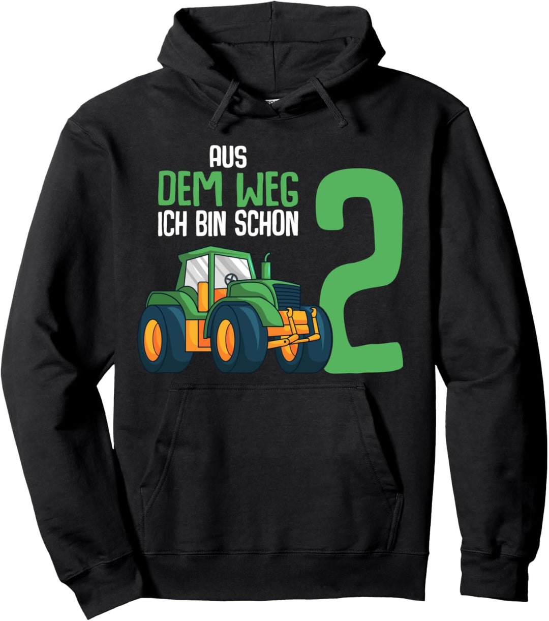 2. Geburtstag Traktor Trecker 2 Jahre Kinder Junge Pullover Hoodie