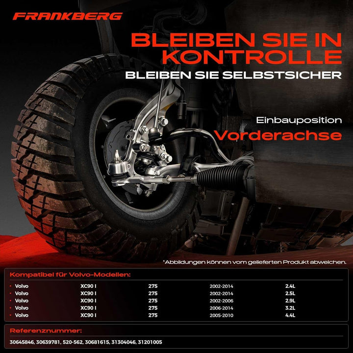 Frankberg Querlenker Vorne Rechts unten Kompatibel mit XC90 I 275 2.4L-4.4L 2002-2014 Replace# 31201