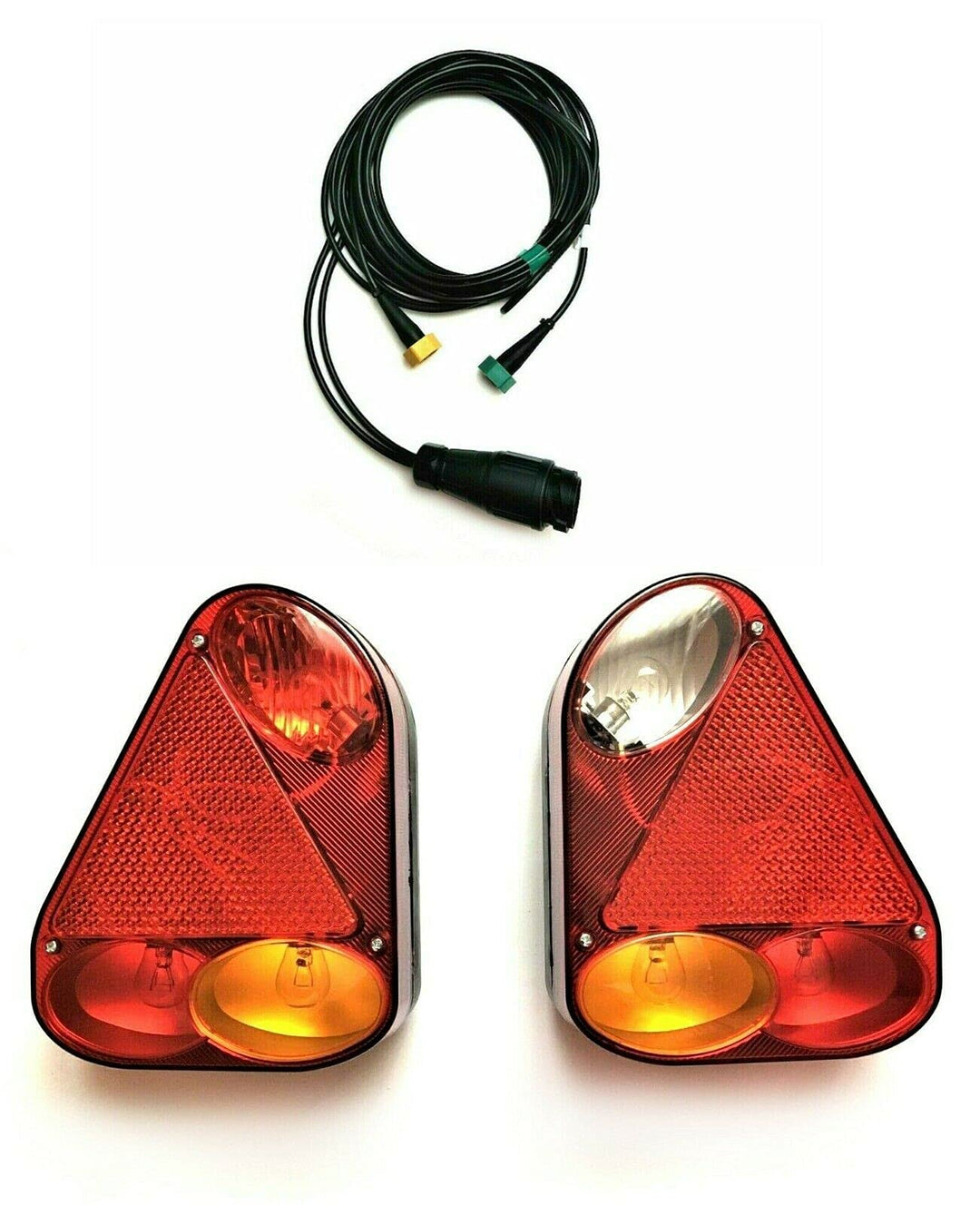 Ml MelTruck® 2x Rückleuchte 12V 24V LKW Anhänger mit Glühbirnen Bajonett 13 pol Kabelbaum 5m