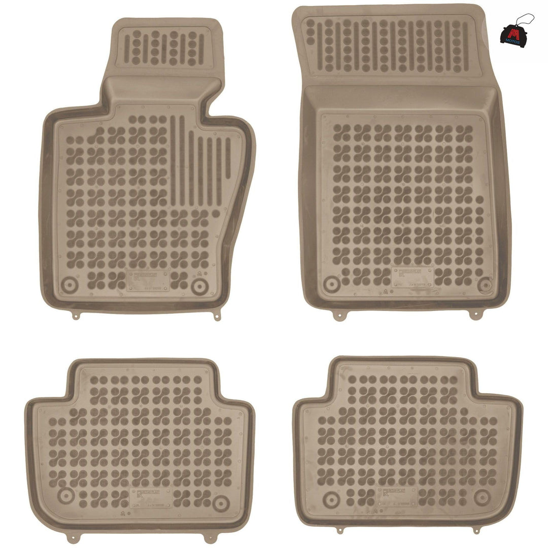 M MOTOS Beige Gummimatten Auto Fussmatte passt für BMW 5er E60 2003-2010 Verbessern Sie Ihren Reisek