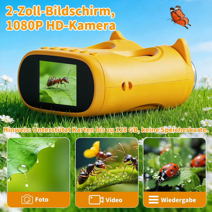 2-in-1 Mikroskop und Teleskop für Kinder, Tragbares Mini-Taschen-Mikroskop, USB Wiederaufladbares Ha