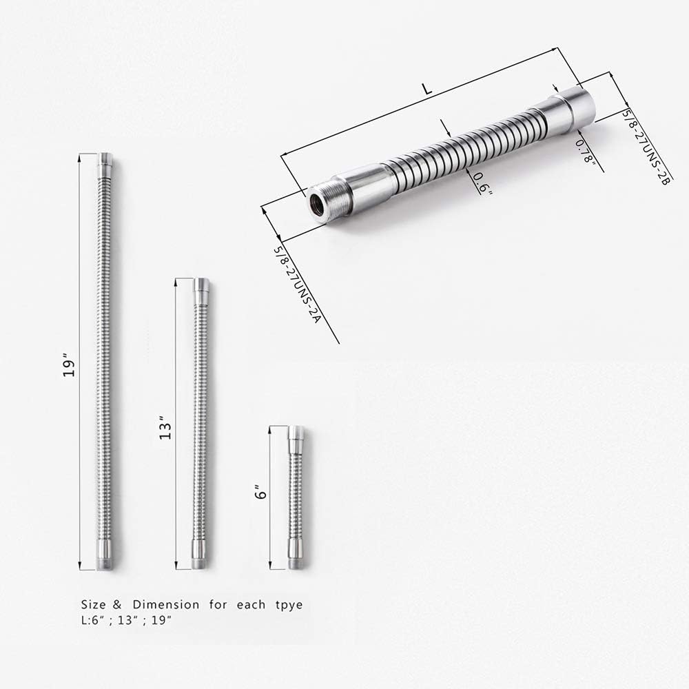 HONSETY Schwanenhals für Mikrofon, 48,3 cm (19 Zoll), multifunktionaler Universal-Metallschlauch, Ch