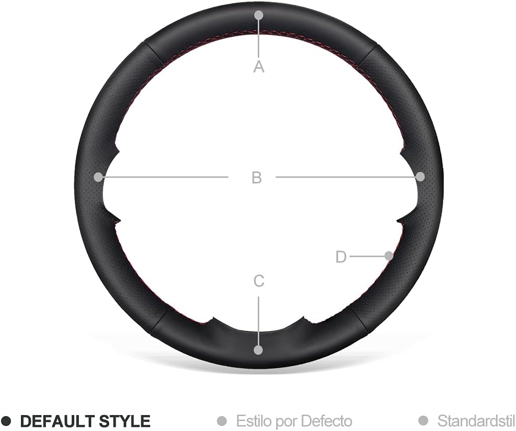 MEWANT Lenkradbezug für OPEL CORSA D / Chevrolet Niva Stil 01: Mikrofaser-Leder + roter Faden the or