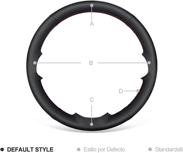 MEWANT Lenkradbezug für OPEL CORSA D / Chevrolet Niva Stil 01: Mikrofaser-Leder + roter Faden the or