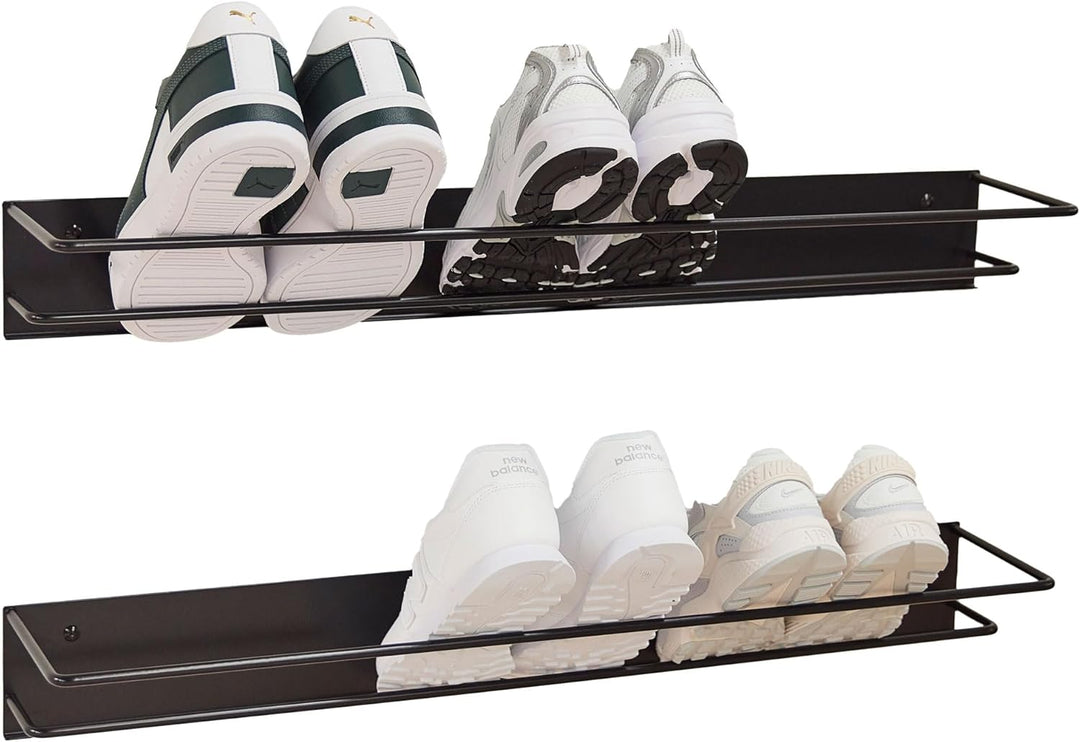 Elegantes Schuhregal Metall (Graphitschwarz 2er Set, 105cm) „INN“ – Moderne Schuhaufbewahrung Schuha