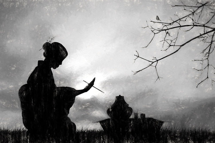 Pixxprint Glasbild | Wandbild aus Echtglas | Geisha | 60x40 cm | inkl. Aufhängung und Abstandshalter