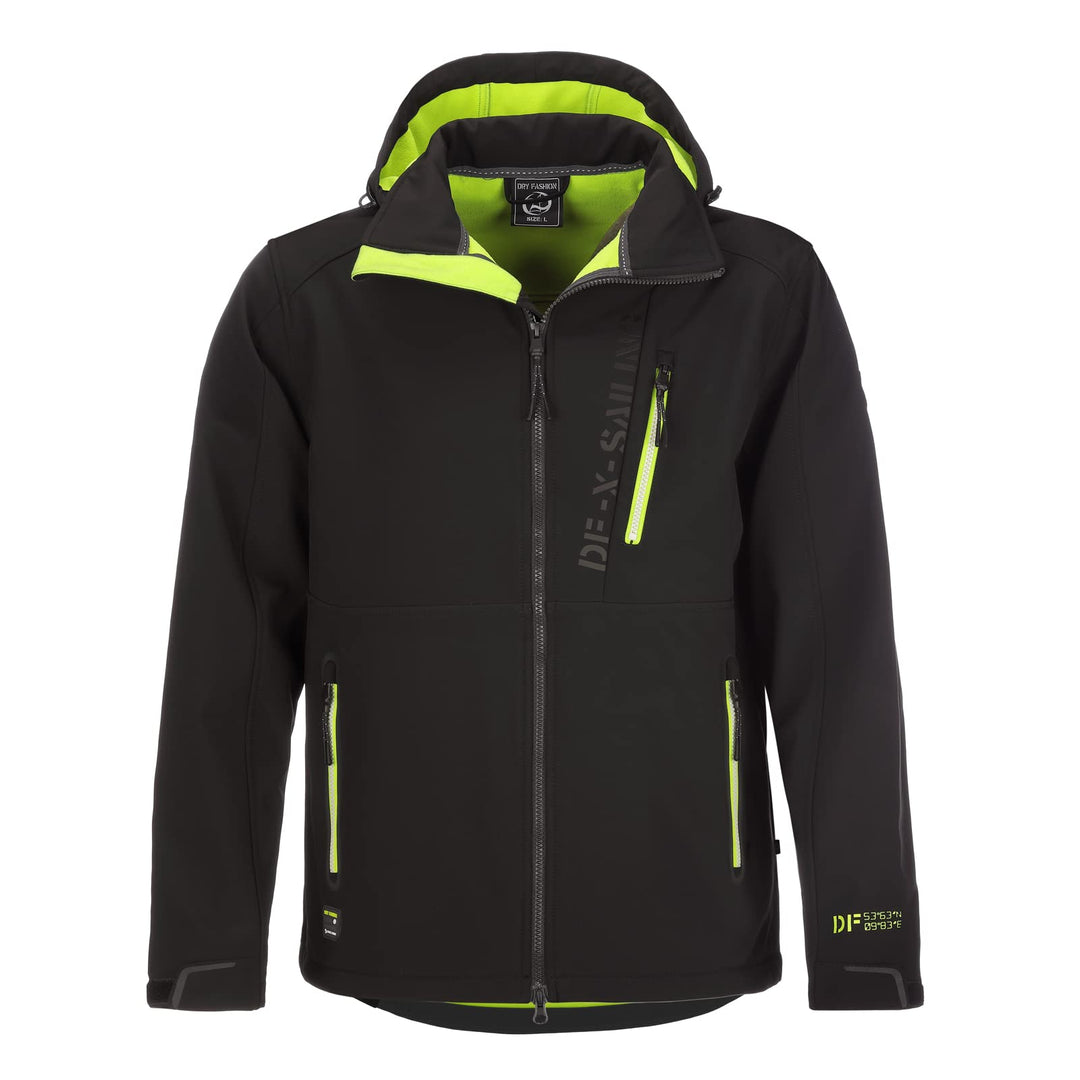 Dry Fashion Herren Softshell Jacke Grömitz Unifarben - Softshelljacke Outdoorjacke mit abnehmbarer K