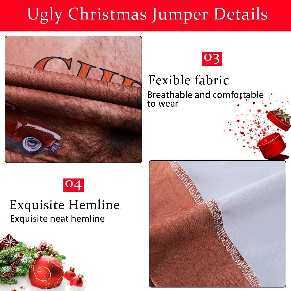 ALISISTER Hässliche Weihnachtpullover 3D Gedruckt Weihnachten Jumper Sweatshirt Langarm Ugly Christm