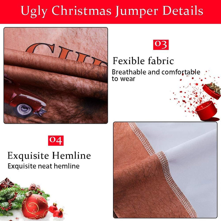 ALISISTER Hässliche Weihnachtpullover 3D Gedruckt Weihnachten Jumper Sweatshirt Langarm Ugly Christm