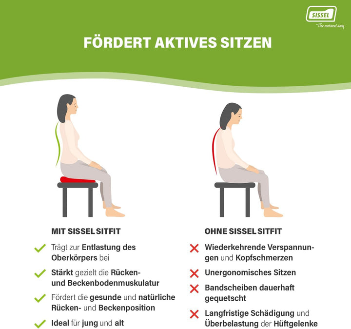 SISSEL SITFIT Plus, Luftgefülltes Sitzkissen, Balance und Sitzhaltung , Ø 37 cm, schwarz Schwarz Sin