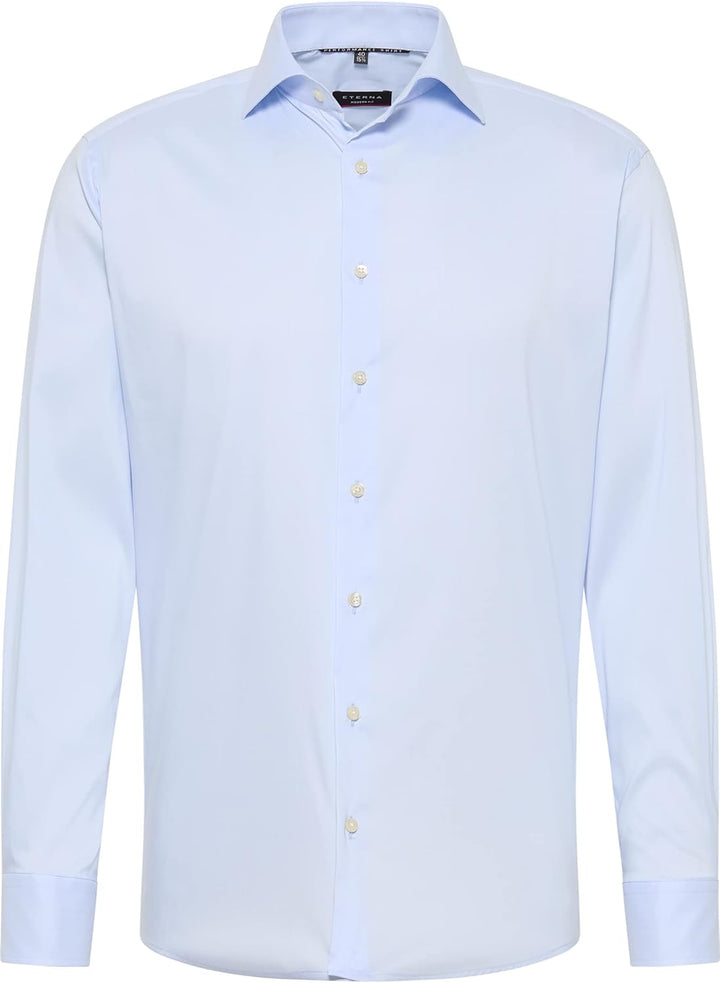 eterna Modern Fit Hemd Performence Langarm New Kent Stretch weiss 45 Aqua, 45 Aqua