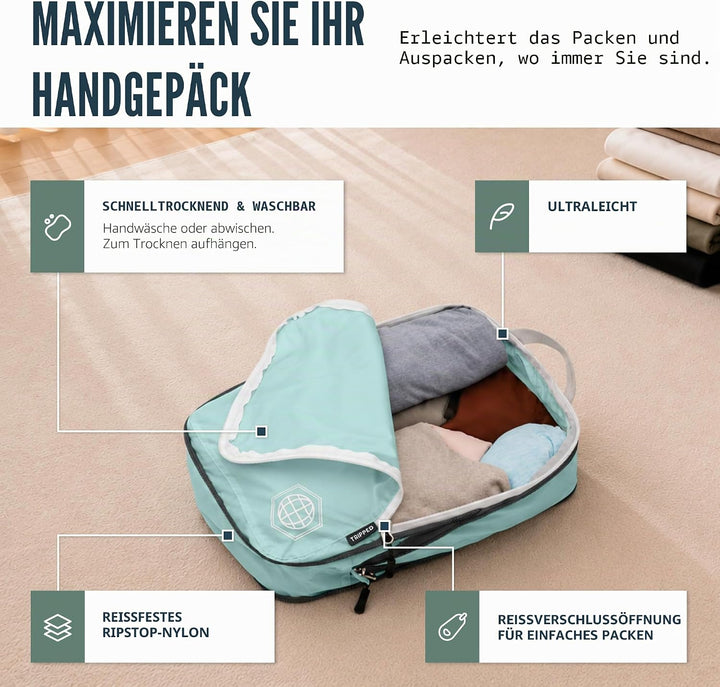 Kompressions-Verpackungswürfel für Reisen – Gepäck- und Rucksack-Organizer, Verpackungswürfel für Kl