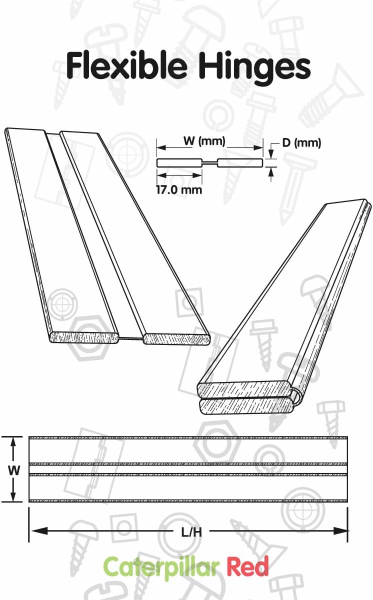 3 x 300 mm Flex-Scharniere mit niedrigem Profil, flexible verstellbare Scharniere aus Transparente,