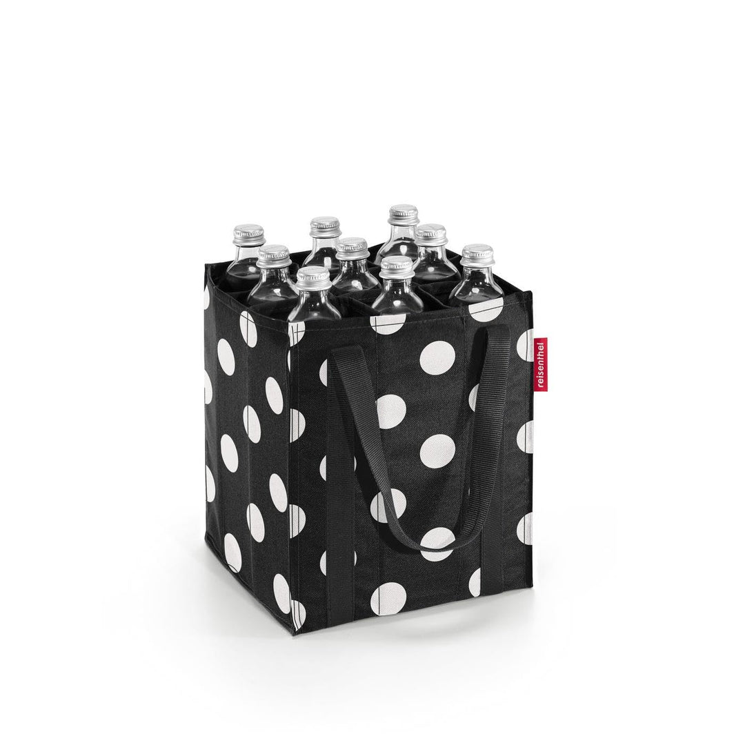 reisenthel bottlebag - 9 Fächer, einfaches Recycling der Flaschen, Tragegurte, Couleur:dots white, D