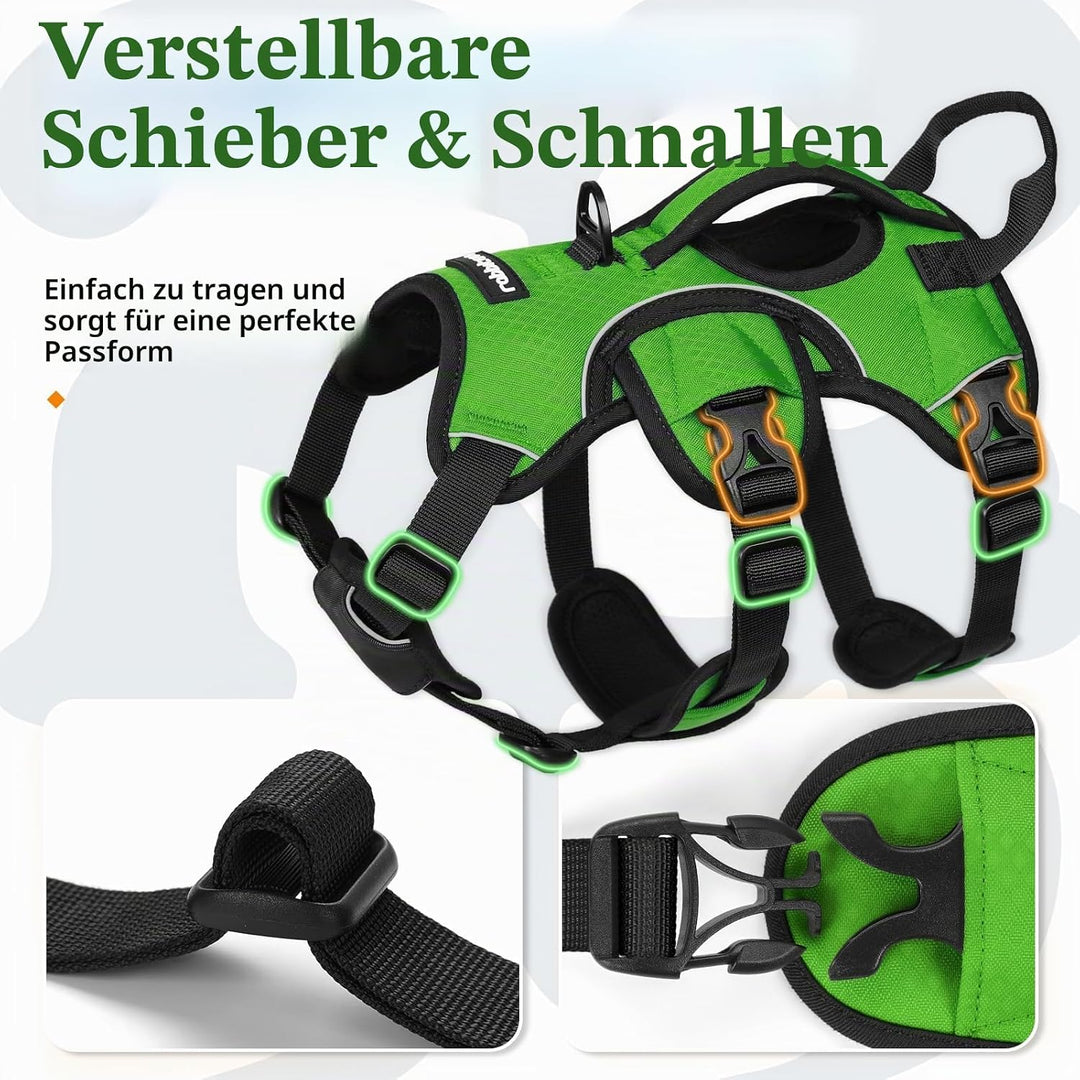 rabbitgoo Ausbruchsichere Hundegeschirr Kleine Hunde mit Griff, Anti Zug Sicherheitsgeschirr Hund At
