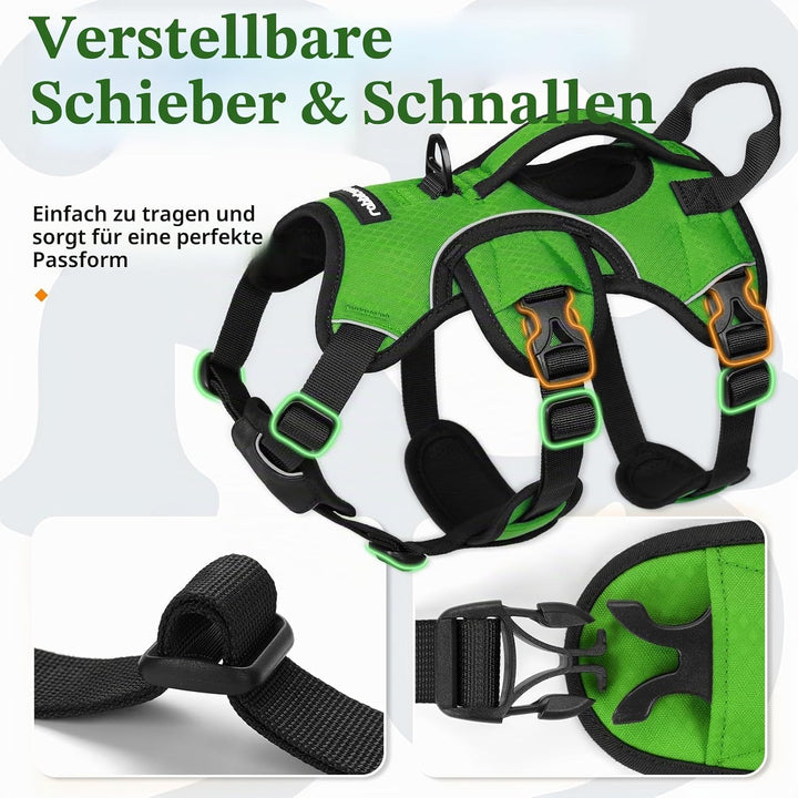 rabbitgoo Ausbruchsichere Hundegeschirr Kleine Hunde mit Griff, Anti Zug Sicherheitsgeschirr Hund At