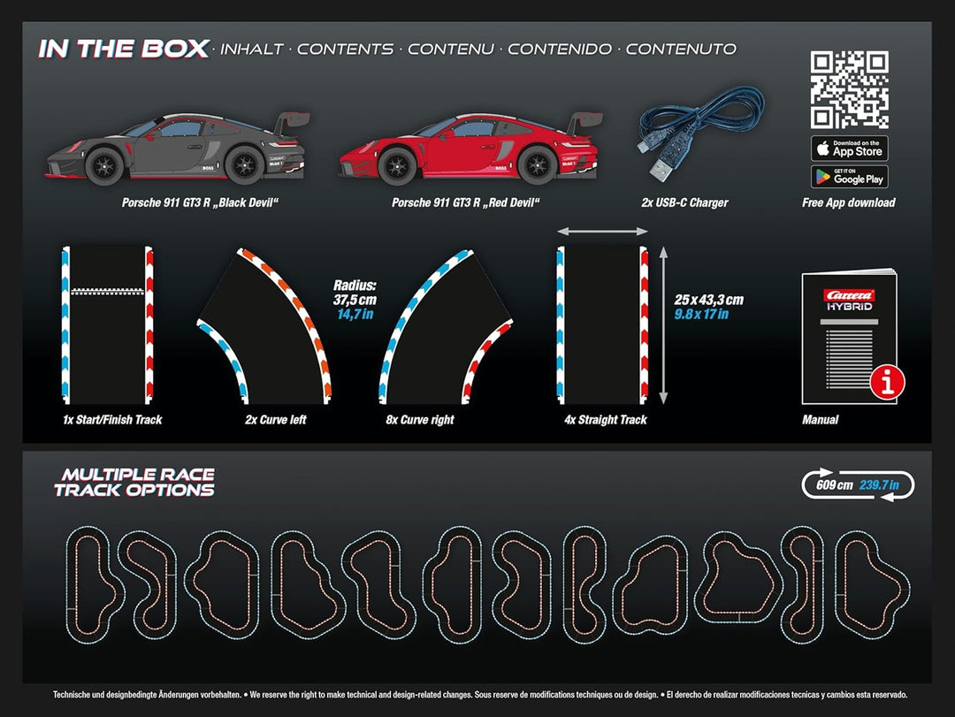 Carrera HYBRID Devil Drivers, Rennspass der neuen Generation, Legendäre Rennboliden Porsche 911 GT3