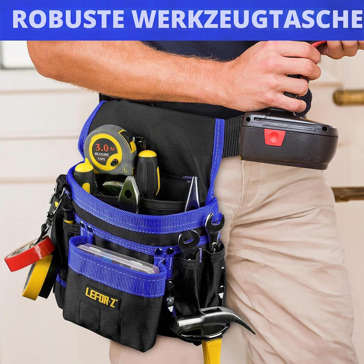 Werkzeuggürtel,Magnetische Werkzeugtasche mit 14 Taschen,Werkzeuggürtel Herren,Abnehmbare und Verste