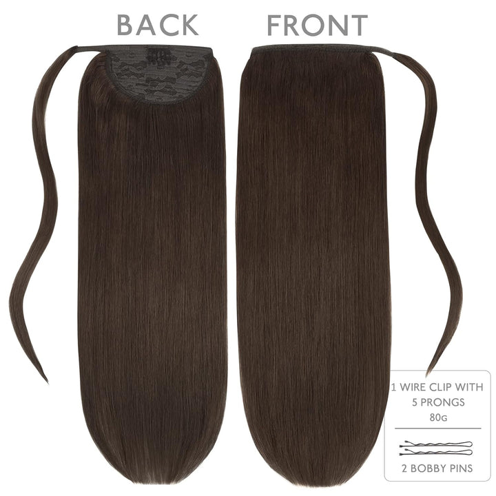 WENNALIFE Ponytail Extension, 55cm 80g Helles Dunkel Braun Pferdeschwanz Haarteil Ponytail Extension
