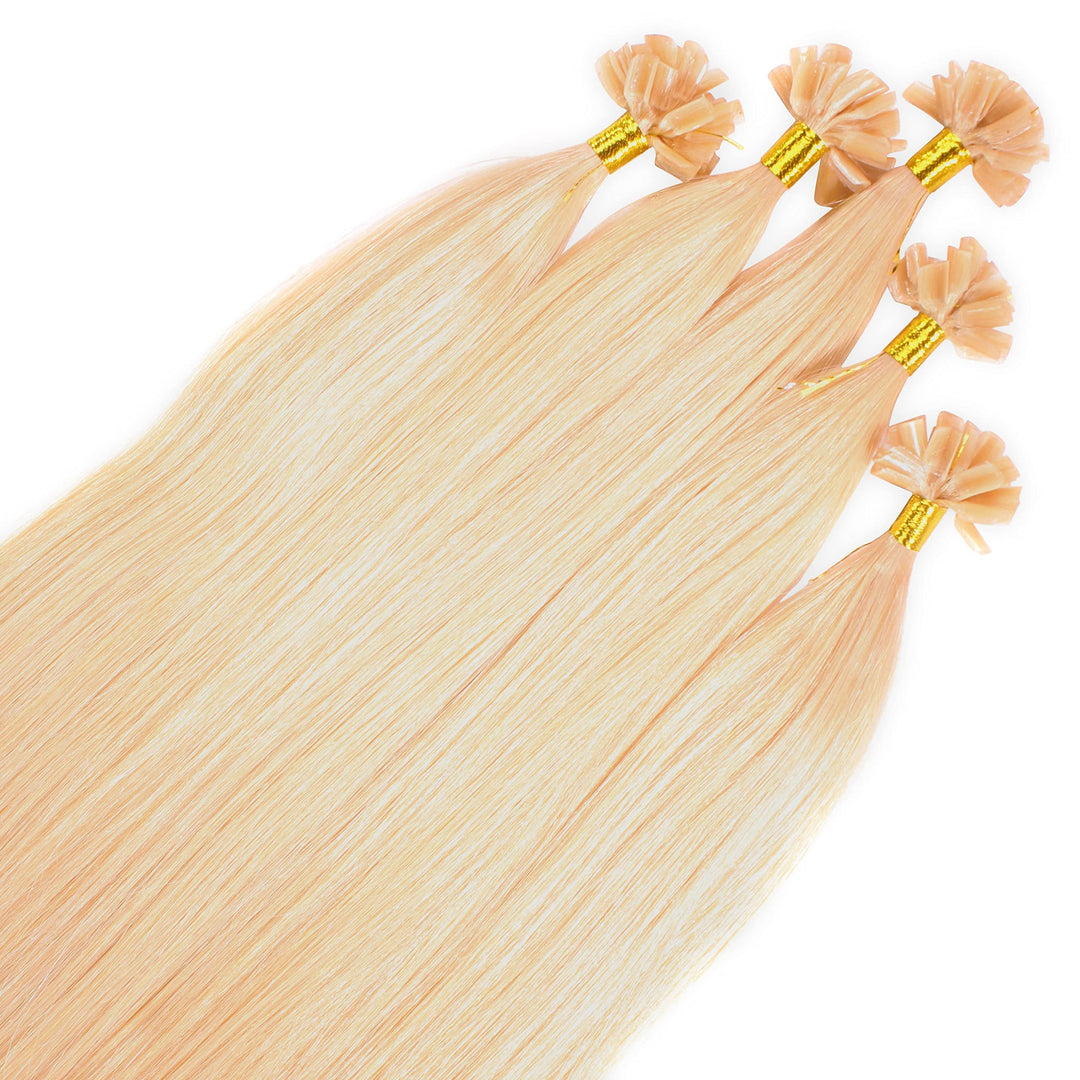hair2heart Premium Extensions Echthaar Bondings glatt - 100 Strähnen 0.8g 40cm 9/0 lichtblond #22 Go